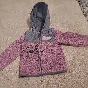 Girls Size 3T Star Wars  Baby Yoda Grogu Pink Gray Full Zip Hooded Jacket